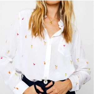 Rails Silk Cocktail Hour Button Down Blouse. Size: XS.